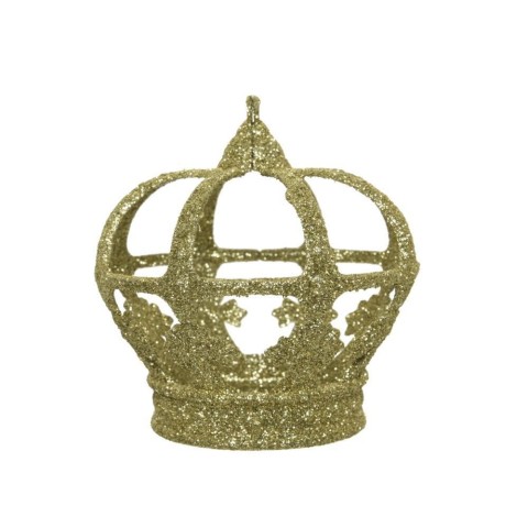 CORONA IN PLASTICA GLITTER ORO